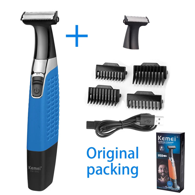 Full Set Original Kemei 1910 Rechargeable Electric Shaver Beard Shaver Electric Razor Body Trimmer Men Shaving Machine Hair Trimmer Face Care Full Body Epilator