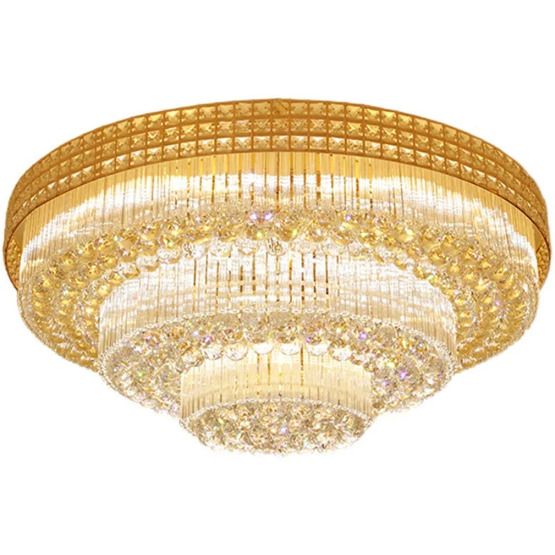 HOT SALE Villa Home Living Room Italian Modern Luxury K9 Crystal Ceiling 3 Layers Lamp Hotel Lobby Wedding Banquet Hall Art Decoration Ceiling Light Villa Living Bedroom Lighting