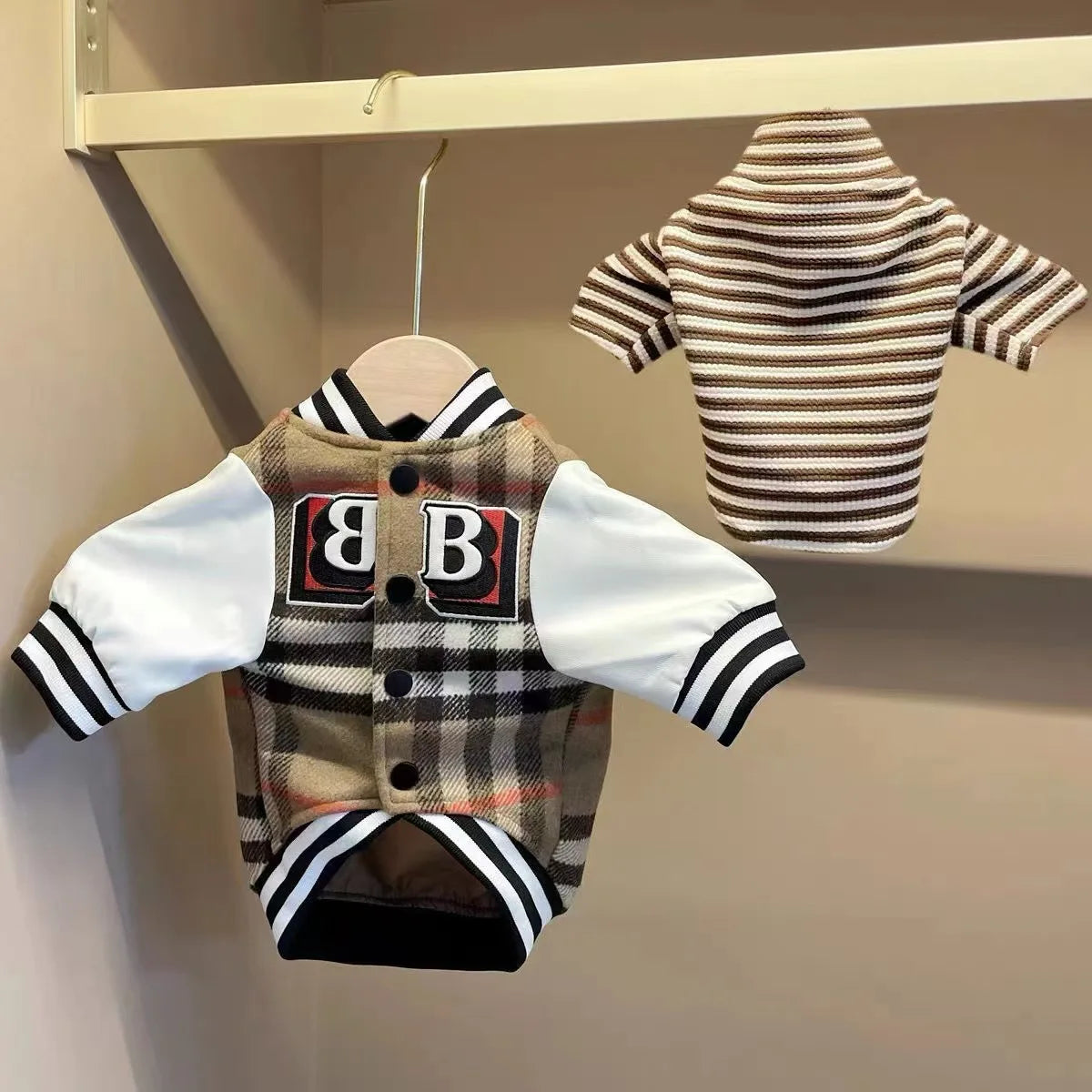 S-2XL Dog Clothes Autumn/Winter Thick Warm Baseball Uniform Sustainable Pet Hoodies Pet Clothes