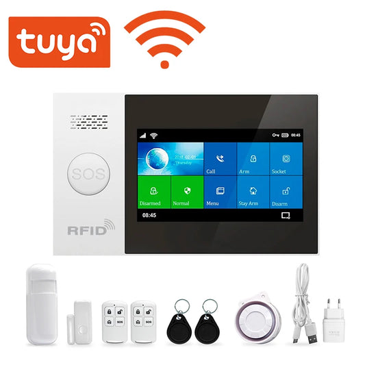 NEW Arrivals TUYA App  Smart  Wireless Home WIFI GSM GPRS Burglar Home Security With Motion Detector Sensor Burglar Alarm System Smart Life APP Home Security Systems