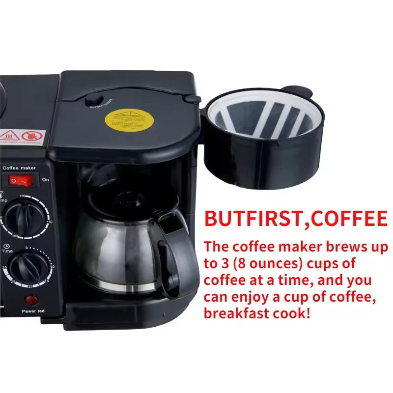 NEW Arrivals  3 in 1 Breakfast Station Oven Office Tea Coffee Maker Household Home Multifunctional Breakfast Machine No Plug Required Automatic for Home Camping Hotels Bars Household Appliances