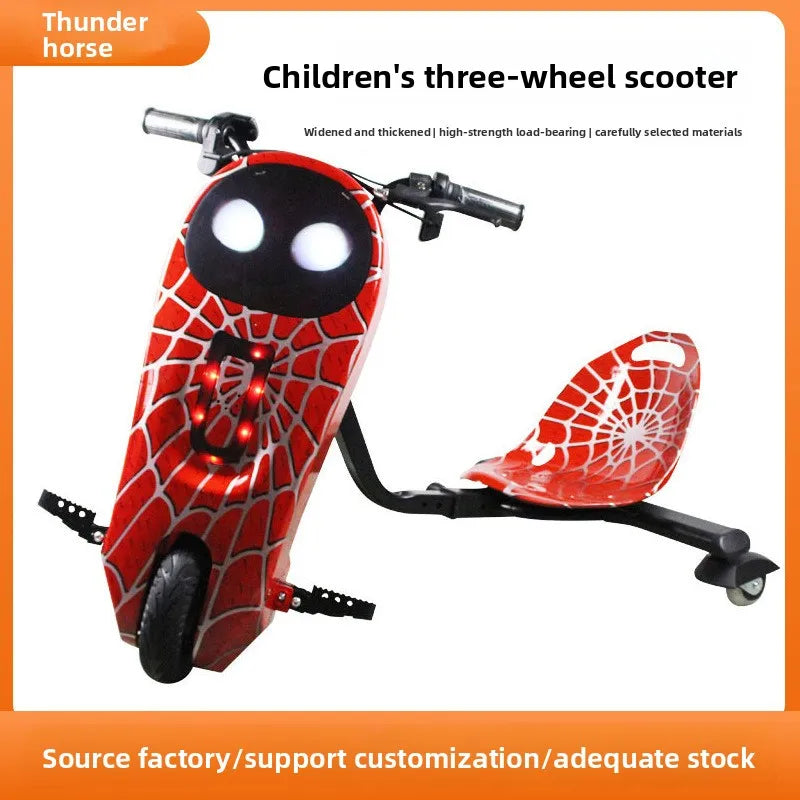 HOT SALE (Few Units Left) NEW 8 Colors Children's Kids Electric Scooter Foldable Height Adjustable Double Brake Drift Kart Light Remote Control Aluminum Alloy 15km/h
