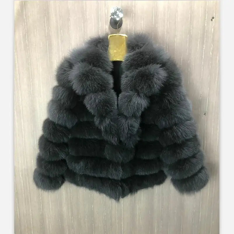 8 Colors S(45-55Kg)- 6XL(100Kg-110Kg) Plus Size Women's Real Fox Fur Coat Detachable Transform Jacket Removable Vest Thick Warm Solid Fur Ladies Luxury Fashion