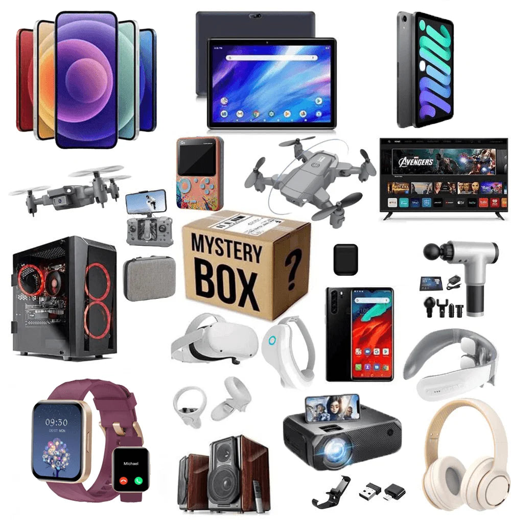 5 Electronic Products or Accessories Top-Grade Random Electronic Mystery Box with Rich High-Quality Digital Assortments Ideal for Holiday Lucky Draw Presents Gifts Electronic Supplies