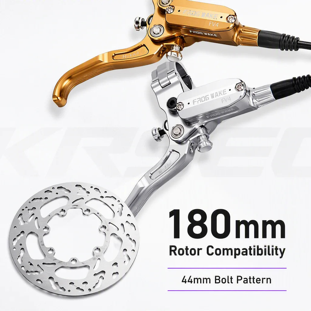 FV4 Four-Piston Steel Hydraulic/Disc/Line/ V  Brake Lever with 160mm Rotor and Side Mount for Mountain Downhill Road Bicycle Parts Accessories