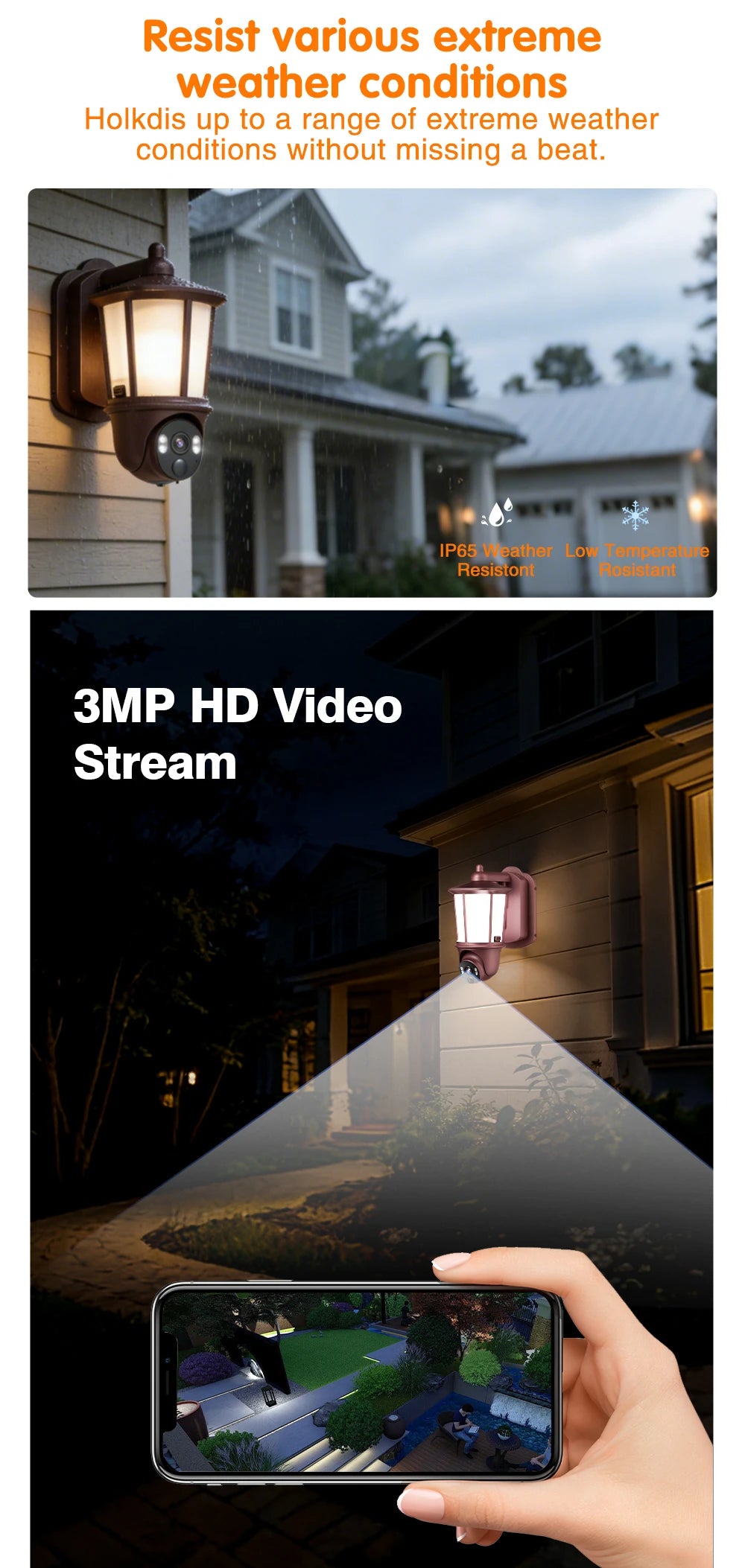NEW Arrivals Home Villa 3MP Latest Light Control Ai Smart Phone Wi-Fi Camera Sound Alarm Wireless Security CCTV Floodlight with Two-Way Audio AI Functions Home Security Supplies