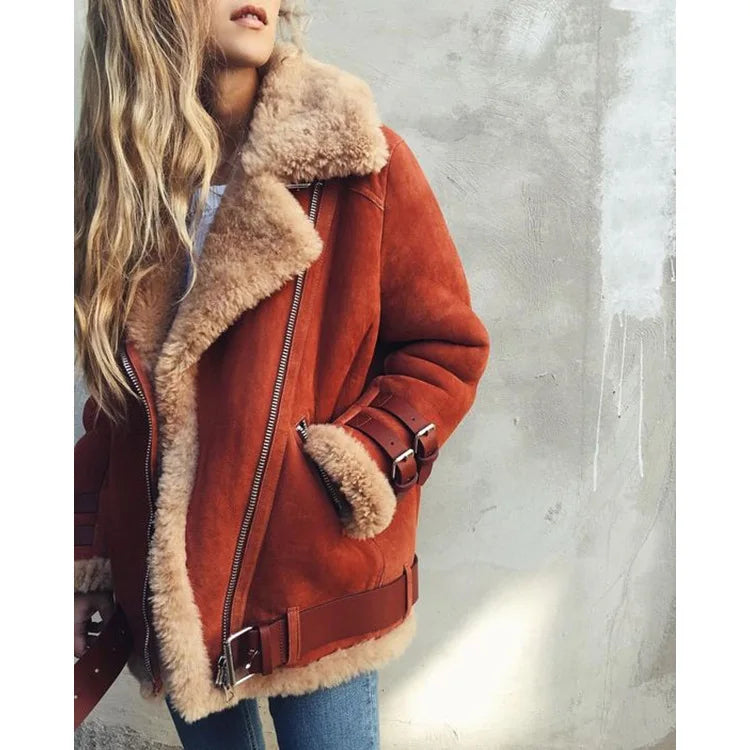 S-5XL Plus Size 3 Colors New Autumn Winter Style Top Quality Jacket Women Wool Warmth Jacket Fashion Casual Women's Casual Lapel Wool Zipper Coat Women Winter Apparel Supplies