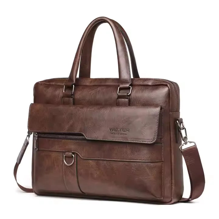 NEW Arrivals Brown/Black Color Men Briefcase Bag High Quality Professional Business PU Leather Shoulder Messenger Bags Office Handbag Laptop Bags