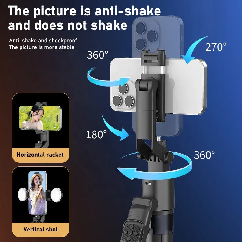 New Set Ai Tracking 360 Degree Roll Axis 180CM AI Face Tracking Professional Gimbal Auto Follow Remote Control Tripod Stand Selfie Stick Gimbal Stabilizer for Vlog TikTok YouTube Video Maker Gimbal