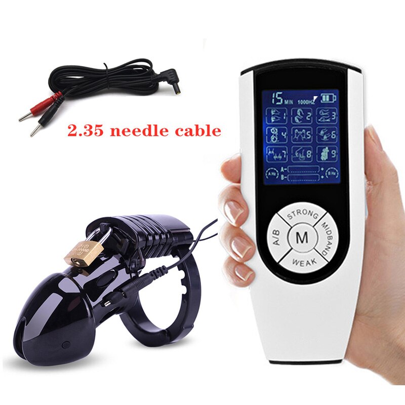 Electric Shock CB6000 Cock Cage Sex Ball Stretcher BDSM Timer Lock Chastity Belt Electro Stimulation Penis Ring SM Male Sex Tool