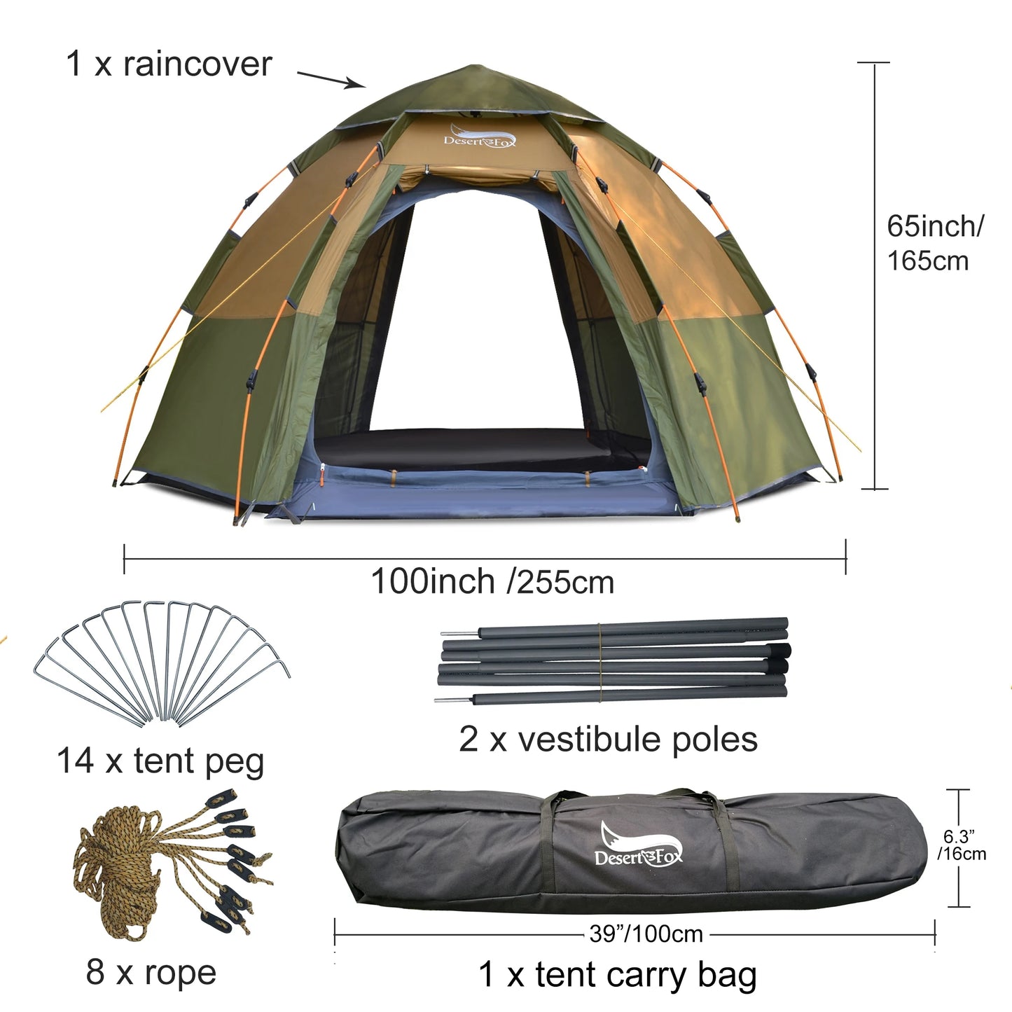 Pop-up Automatic Tent 3-4 Person Instant Camping Tent Backpacking Family Dome Tents for Camping Hiking Travelling
