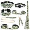 7/8 PCS Set Glow in the Dark BDSM Restraints Collar Handcuffs Blindfold Leopard Luminous Bondage Kit Sex Toys for Couples Fetish Sex Party Tools Set