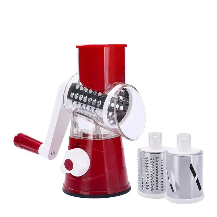 3 Colors Rotate Vegetable Cutter Salad Maker Portable Chopper Grater Vegetable Chopper Manual Steel Kitchen Slicer Food Chopper Vegetable Cutter Cooking Accessories Kitchenware Supplies