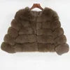 15 Colors S-2XL Luxurious Real Fox Fur Coat Women Cropped Natural Fur Jacket Customizable Real Fox Fur Coat Snow Outerwear Jackets Night Clubwear Prom Evening Party Winter Warm Ladies Luxury Apparel Supplies
