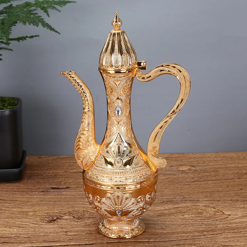 Gold And Silver Wine Glass Luxury Set Creative Home European Wine Zinc Alloy Set  Wine Jug Wine Divider High-End Retro Wine Jug Barware Supplies
