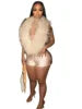 NEW Arrivals S-2XL  Summer European American Fashionable Casual Women's Elegant Fur-Trimmed Deep V-Neck Halter Neck Sexy Chic Streetwear Night Clubwear Evening Party Jumpsuit Girls Casual Clothing Supplies