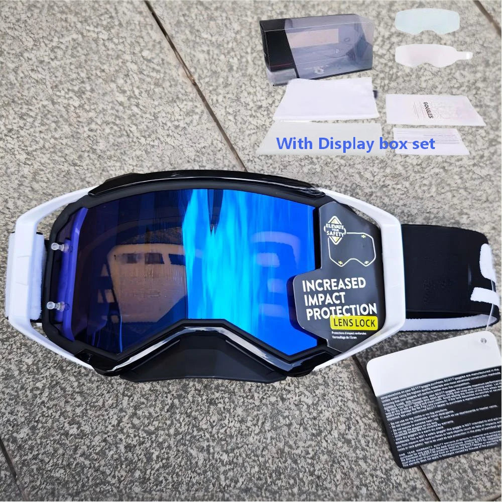 NEW American Motocross Motorcycle Top Quality Professional Goggles Halley Riding Eyewear Windproof Sports Glasses with Display Box Set