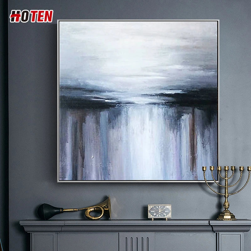 100% Pure Hand-Painted Oil Paints Landscape Frameless Painting Square Villa Home Living Room Painting Canvas Customizable Bedroom Decoration Horizon Home Art Gallery Decoration Supplies