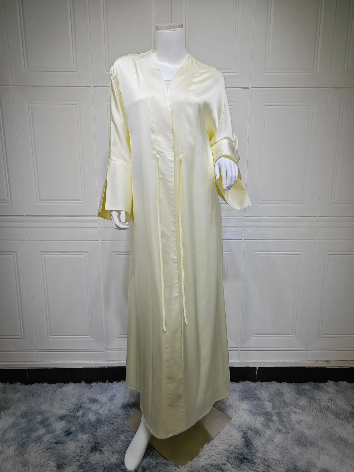 10 Colors S-2XL Plus Size Islamic Arabic Turkish Elegant Modest Breathable Dress Top Coat Eid Al-Adha Robe Islamic Clothing Kimono Open Abaya Dubai Prayer Ramadan Muslim Ladies Apparel Clothing Supplies