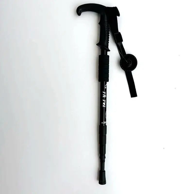 50-110cm Outdoor Climbing Mountaineering Iced Snow Hiking Shock-Absorbing High-Strength Ultra-Light Aluminum Alloy Four-Section Trekking Poles Plastic Modern Curved/Straight Handle Winter Sports Accessories