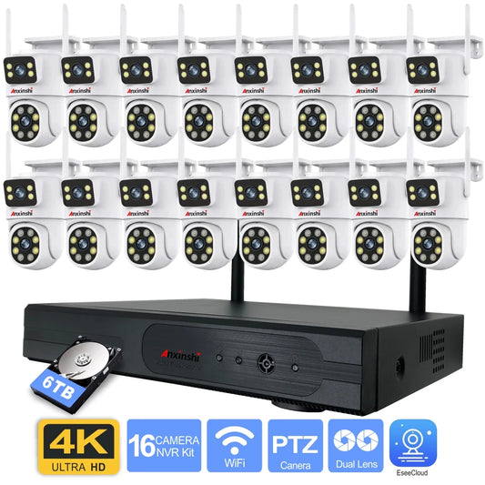 HOT SALE Villa Home Shopping Mall Business Professional 16ch 4k Android Windows 10/11 Wireless Wi-Fi Connection PTZ Dual-Lens Smart Human Shape Detection CCTV Surveillance Kit Waterproof Mobile Phone Remote Viewing Security S