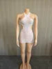 5 Colors Sexy Hot See Through Women's Sexy Ultra-Stretch High-Gloss Body Vest Skirt Evening Party Nightclub Sheer Sleeveless Top Mini Skirt Dress Women Sexy Clothing Supplies