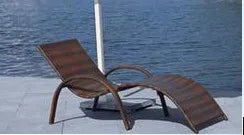 Modern Outdoor Rattan Top Quality Sun Lounger Bed Memory Foam Cushion Wing Back Design Portable Foldable Hotels Parks Gardens Courtyard Water Pool Luxury Furniture Accessories