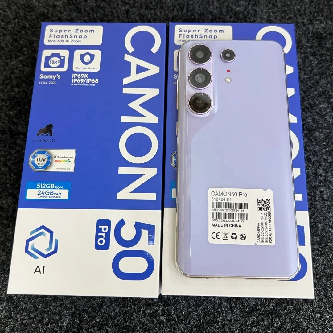 NEW 5G Gaming Mobile Phones 512GB Android 15  Tenons Camon 50 Pro Ultra Smartphones Computer Accessories Electronic Supplies
