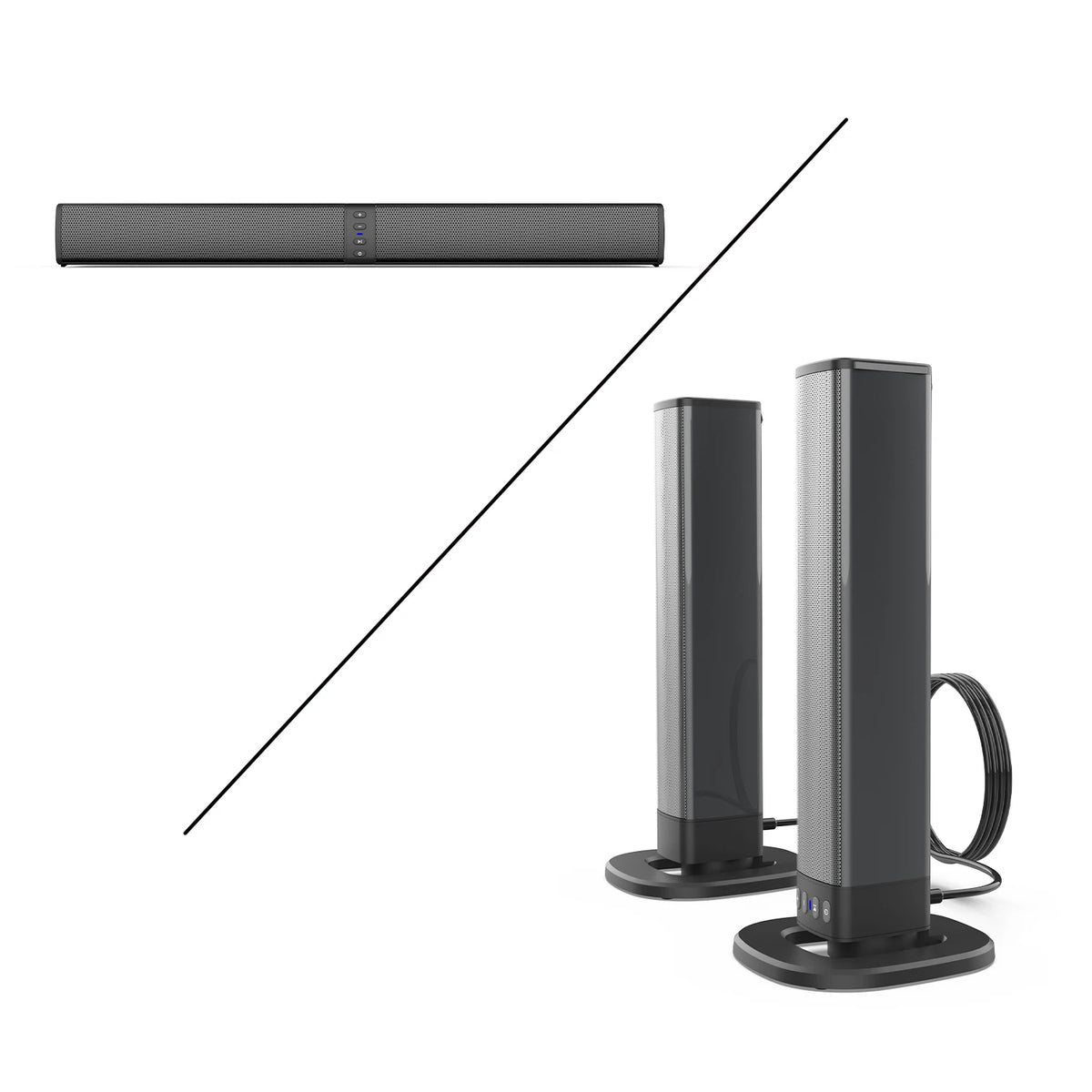 Home Theater Indoor Outdoor BS36 Bluetooth Speaker for Smart TV, Wired Wireless Surround Stereo, 2 in 1 Detachable Soundbar for TV Projector Evening Night Karaoke Party Sound System
