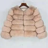 15 Colors S-2XL Luxurious Real Fox Fur Coat Women Cropped Natural Fur Jacket Customizable Real Fox Fur Coat Snow Outerwear Jackets Night Clubwear Prom Evening Party Winter Warm Ladies Luxury Apparel Supplies