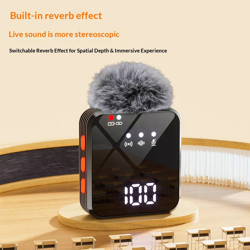 4 in 1 Wireless Lavalier Microphone Set with Power Digital Display, Noise Reduction Clip-on Mic for Live Streaming Phone TikTok YouTube Video Creation  Professional Microphones Set