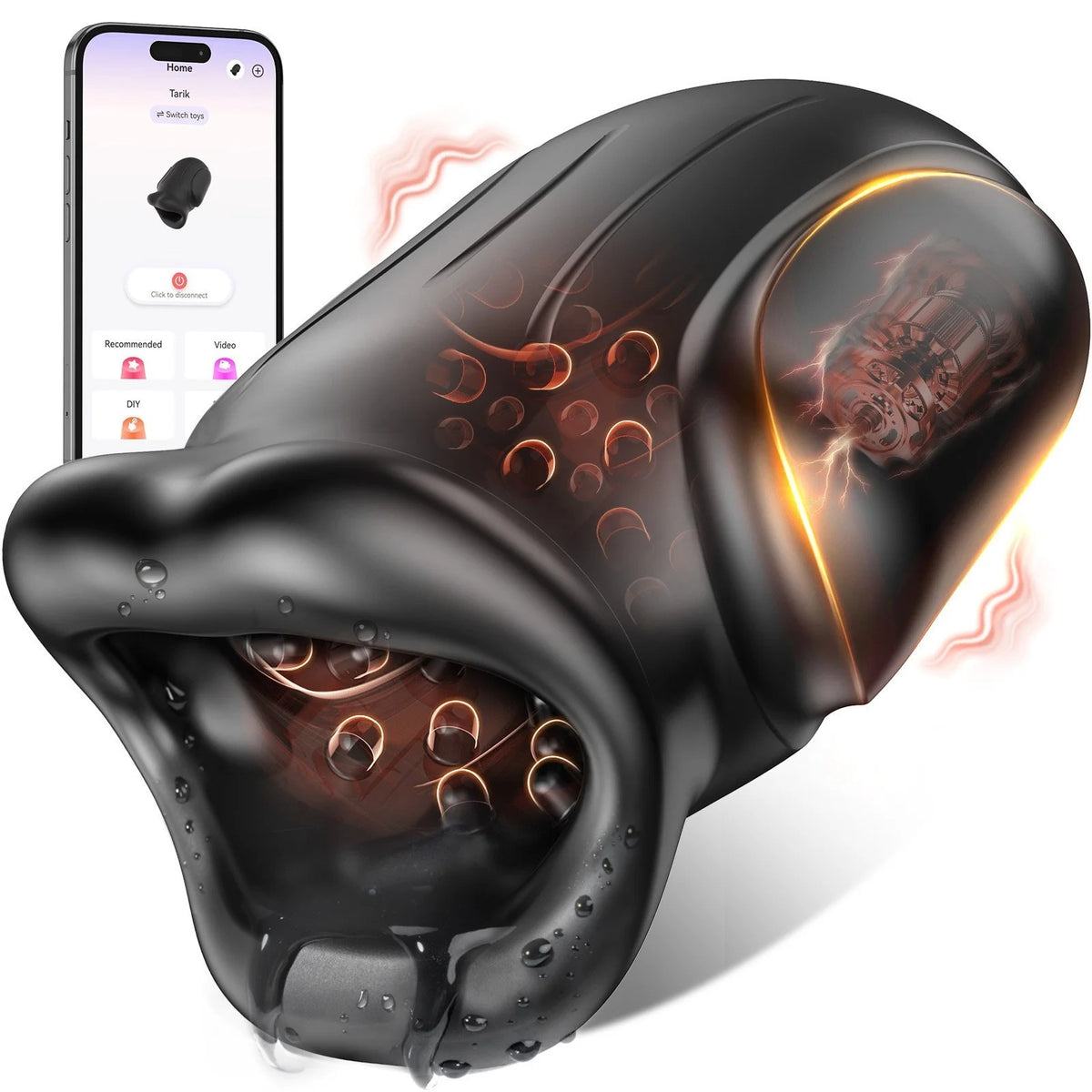 10 Lifelike Mouth Vibrations Jet Strong Male Masturbator  APP Control  Mouth Stroker Trainer Adult Toys for Prolong Endurance, Pocket Pussy Men's Sex Toys Adults Sex Store Supplies