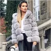 10 Colors S-4XL Plus Size Women's Winter Warm Faux Fur Jacket with Hat Splicing Jacket Faux Fur Hooded Jacket Top Quality Snow Boots Outerwear Jackets Women Winter Apparel Supplies