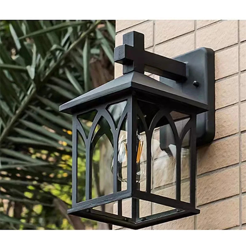 Home Outdoor Black Light LED Classical Aluminum Waterproof for Home Balcony Decoration Retro Wall Sconces Lamps