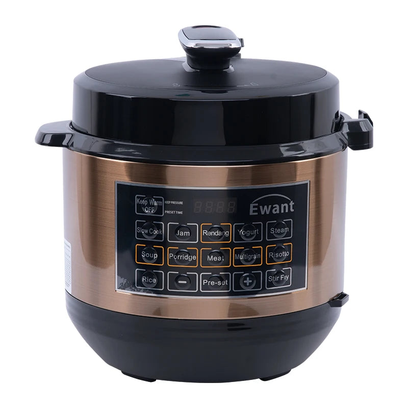 NEW Arrivals Programmable 5L Non-Stick 10-Function Integrated LED Display Energy-Saving Stainless Steel Top Quality Pressure Cooker English/French Operating Language UK/EU/AU/US Plug Household Appliances