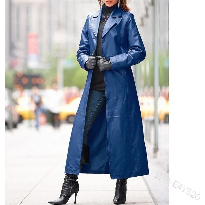 S-4XL 4 Colors New Fashion Long Jacket Women Autumn Winter Solid Color Long Slim Windproof  Coat Long Windbreaker Outerwear Black Trench  Ladies Luxury Apparel Supplies