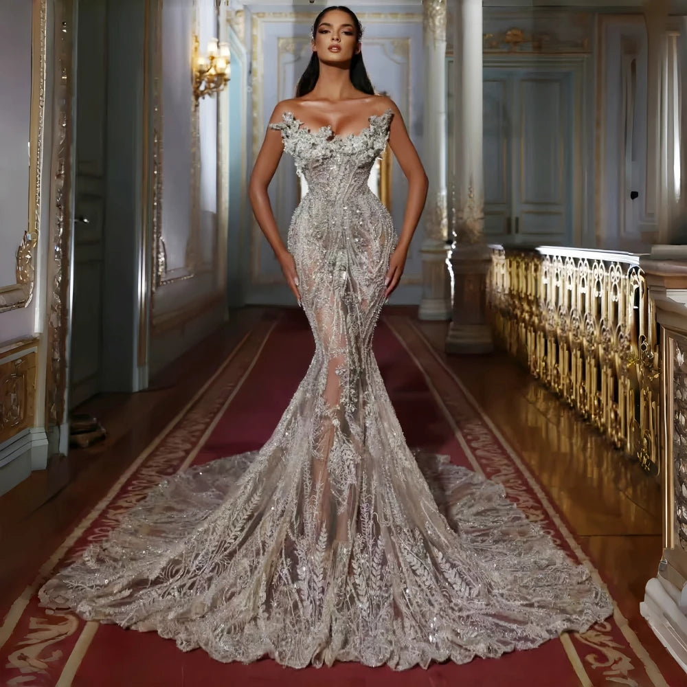 Boutique Gala HOT SALE NEW Arrivals Bridal Gown Luxury Elegant Beaded  Strapless Long Train Backless Mermaid Wedding Dress Women's Luxury Clothing Supplies