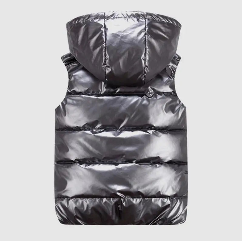 5 Colors S-4XL Plus size Women  Men's  Winter Sleeveless Puffer Hooded Vest Waistcoat With Waterproof Windproof Zipper Closure Cotton-Filled Outer Wear
