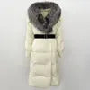 Customer Most Loved 5 Colors S-2XL Women Winter Warm Top Quality Puffer Long Coat Down Padding Snow Outerwear Jacket With Natural Fox  Fur Collar Ladies Winter Apparel Supplies