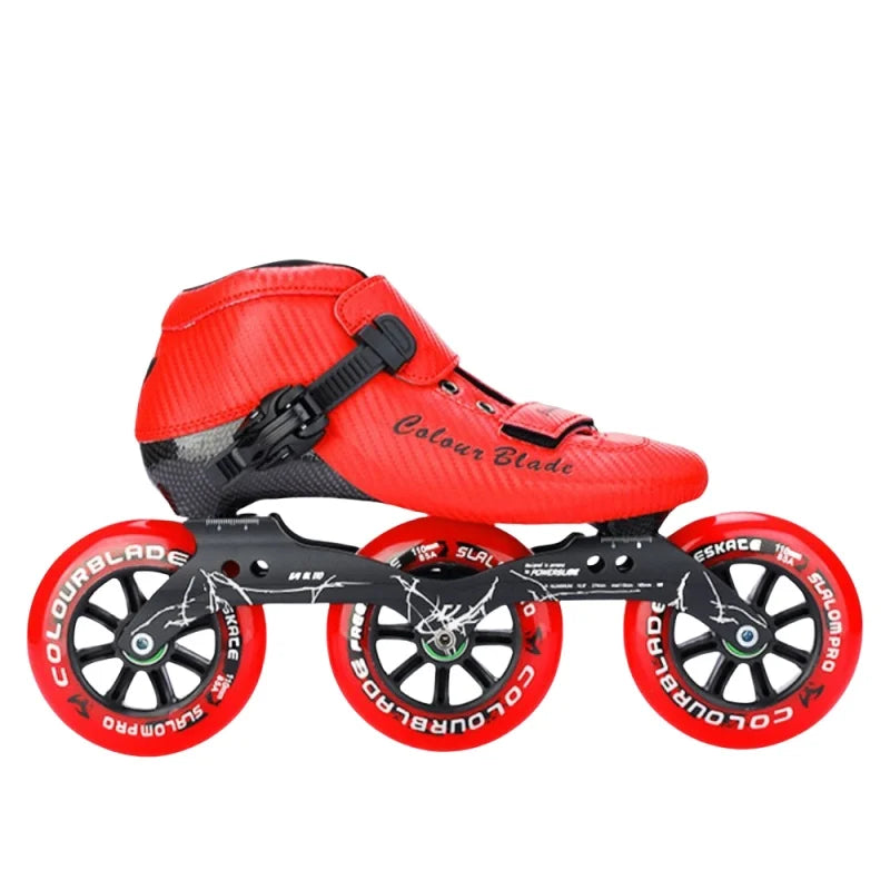 Carbon Fiber Sky Blue/Black/Red Color 4 Wheels Blade Adult Carbon Fiber Professional Inline Skates - High - Speed Racing, Durable PU Wheels for Marathon Outdoor Sports Activities Supplies