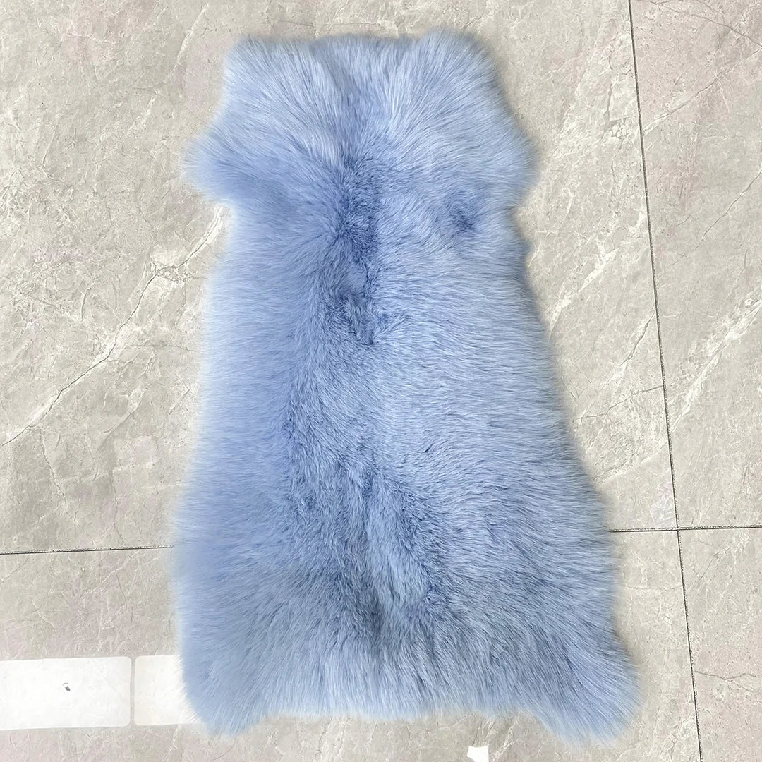 8 Colors Real Fox Fur Scarves Shawls Luxury Fluffy Women Genuine Real Silver Natural Fox Fur Celebrities Red Carpet Wedding Guest Evening Prom Party Business Dinner Apparel Accessories Ladies Luxury Clothing Supplies Products