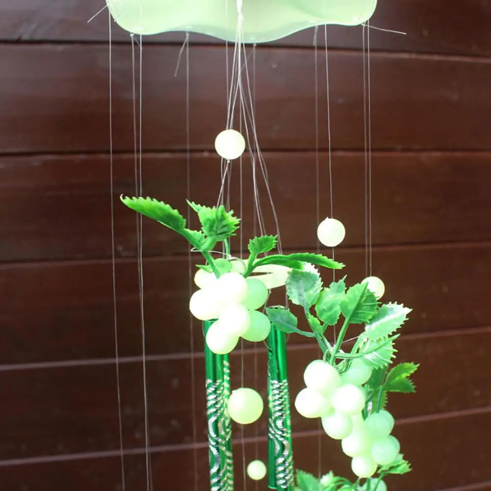 NEW Arrivals Luminous Glow in Dark Grape Wind Chimes Grapes Wind Chime Home Patio Porch Waterproof Hanging Ornament Garden Decoration