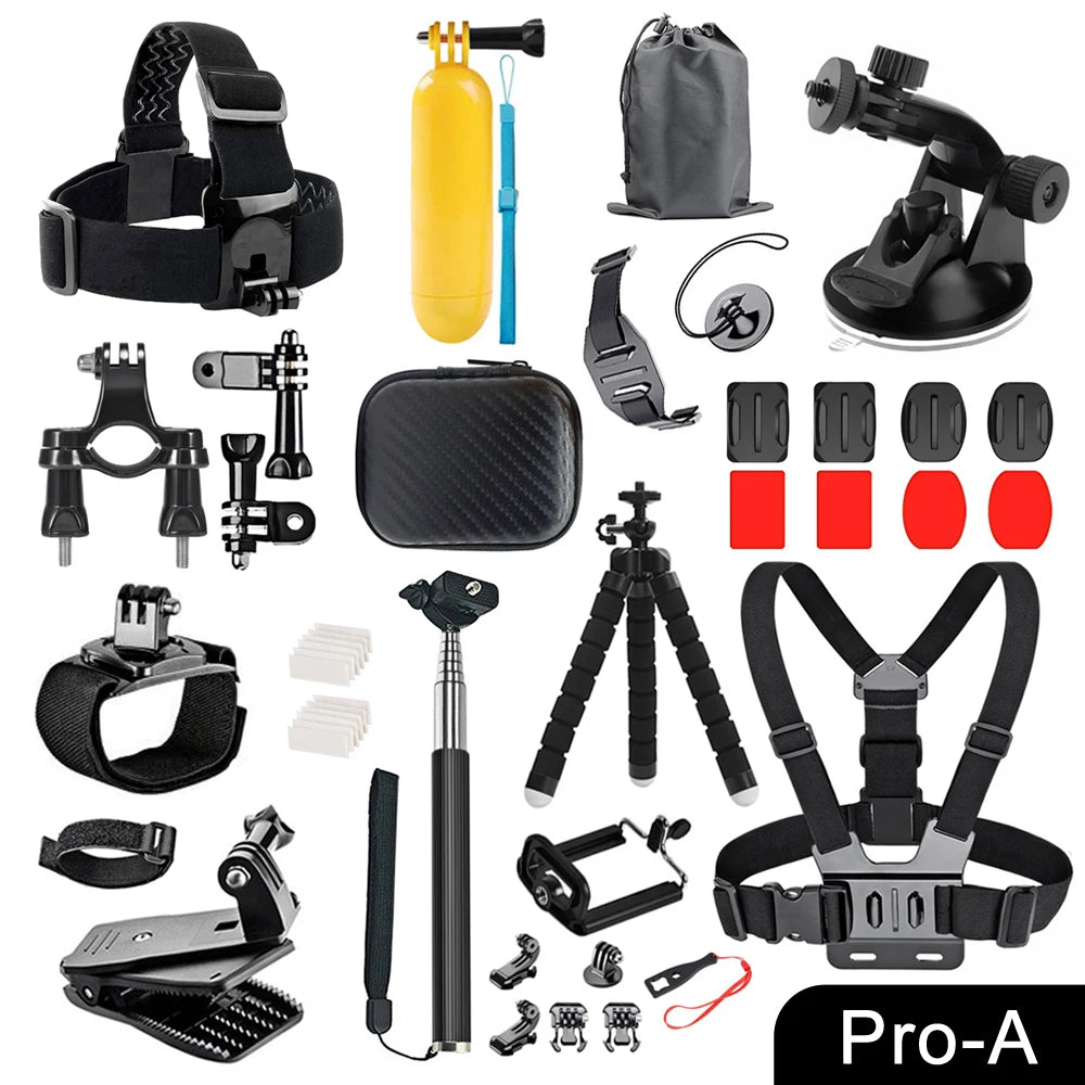 Full Set for Xiaomi GO-PRO SJ Camera Accessories Set for Go Pro Hero 13 12 11 10 9 8 7 6 5 4 Black Mount for DJI Insta360 for Sjcam Action Camera