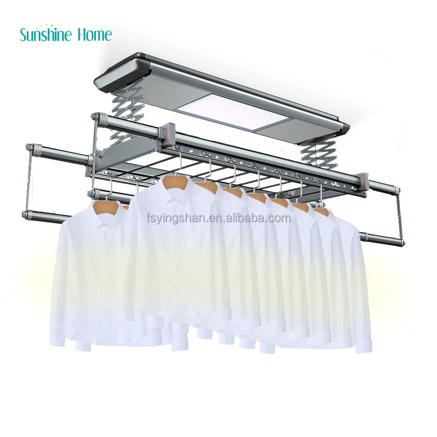 TUYA APP Control Wi-Fi 5 Colors Home Indoor Outdoor Smart Clothes Electric Dryer 18W-220V Retractable Automatic Clothes Line Electric Drying Ceiling Rack Hanger Aluminum 0-1.3m 1.3m Clothing Supplies