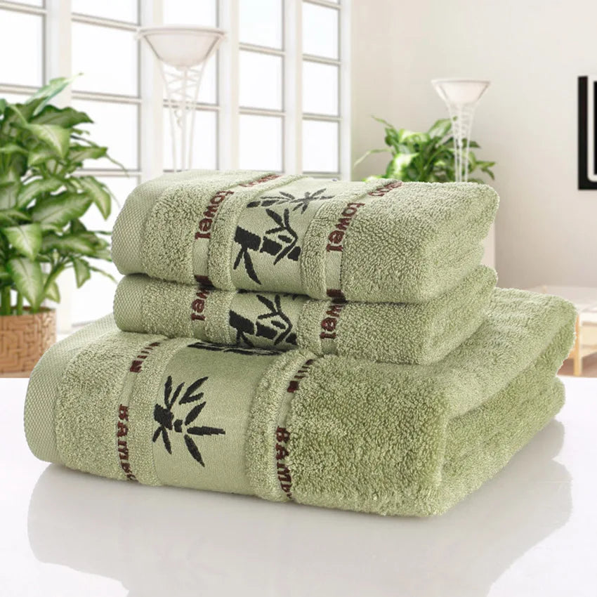 NEW 3 PCS Set Bamboo Leaves Towel Set  Bath Beauty Face Towel Hotel Seaside Beach Soft Spa Hair Hand Shower Towels For Adults Kids Home Toalla De Ducha Supplies