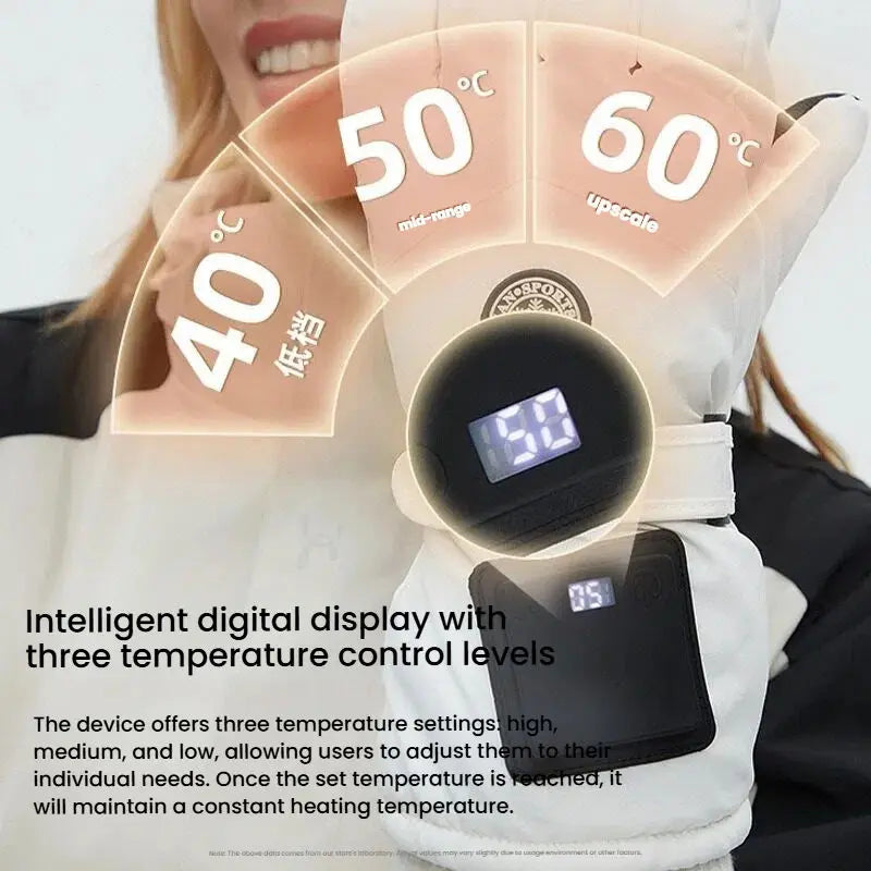 NEW USB Rechargeable Heated Gloves Electric Heating Gloves Motorcycle Snowboard Gloves Hand Warm Touch Screen Sport Ski  Gloves Outdoor Sports Apparel Accessories