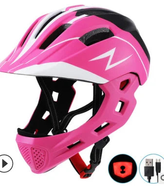 Children Kids Protective Helmets with USB Light & LED Scooters with Skateboards Set Bikes