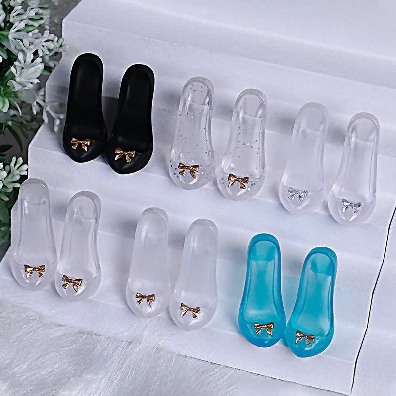 NEW!!!!  Transparent Gold/Lake Blue/Glitter/ Scrub/Silver/Black   Shoes for 1/4 Phyllis Beth  Doll Body about 6.3cm High Heels Resin Material WXS4-121 Women Girls Footwear Supplies Shoes Fashion Products