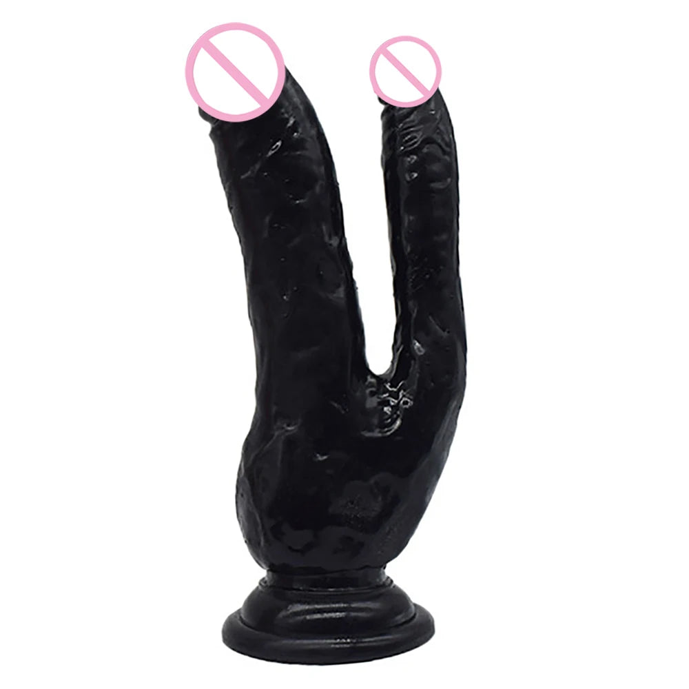 Double Dildos Double Penetration Vagina and Anus Big Realistic Double Headed Penis Soft Phallus Sex Toys for Women Masturbation