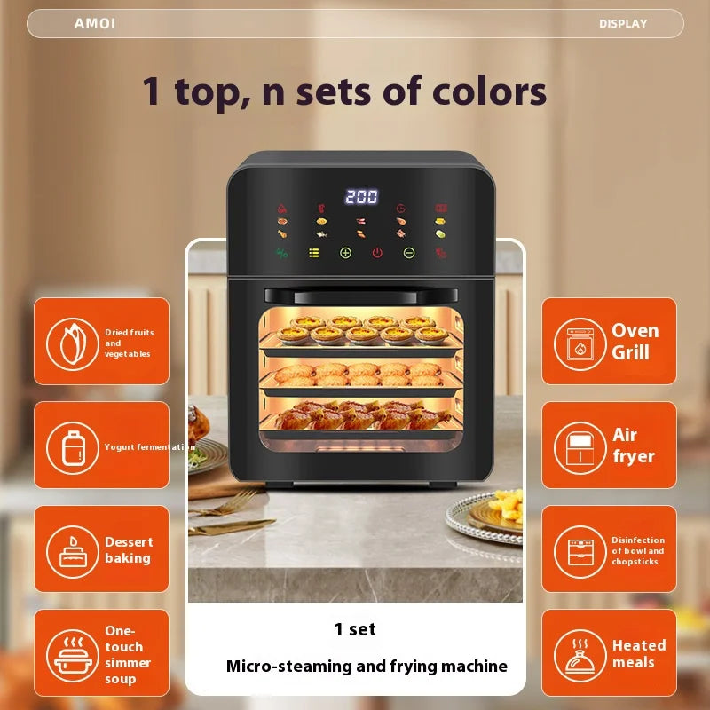 NEW Arrivals Fancy Industrial Deep Digital Air Fryer Mechanical Electric UK/EU/AU/US Plug Air Fryer Toaster Circulation Electric Air Fryer Home Appliances Cooking Baking Oven 15L 3 Years Warranty